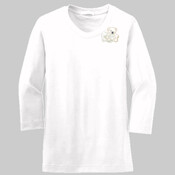  L517.pgp - Ladies Modern Stretch Cotton 3/4 Sleeve Scoop Neck Shirt 2 2